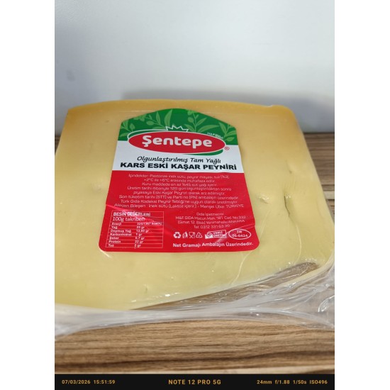 Şentepe Eski Kaşar Peyniri 1 Kg 