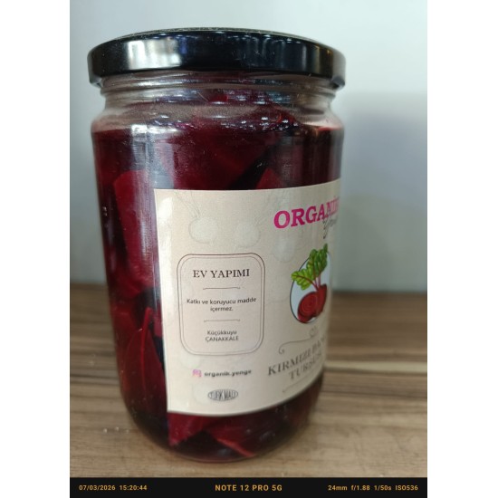 Organik Yenge Pancar Turşusu Küçük 650 Gr